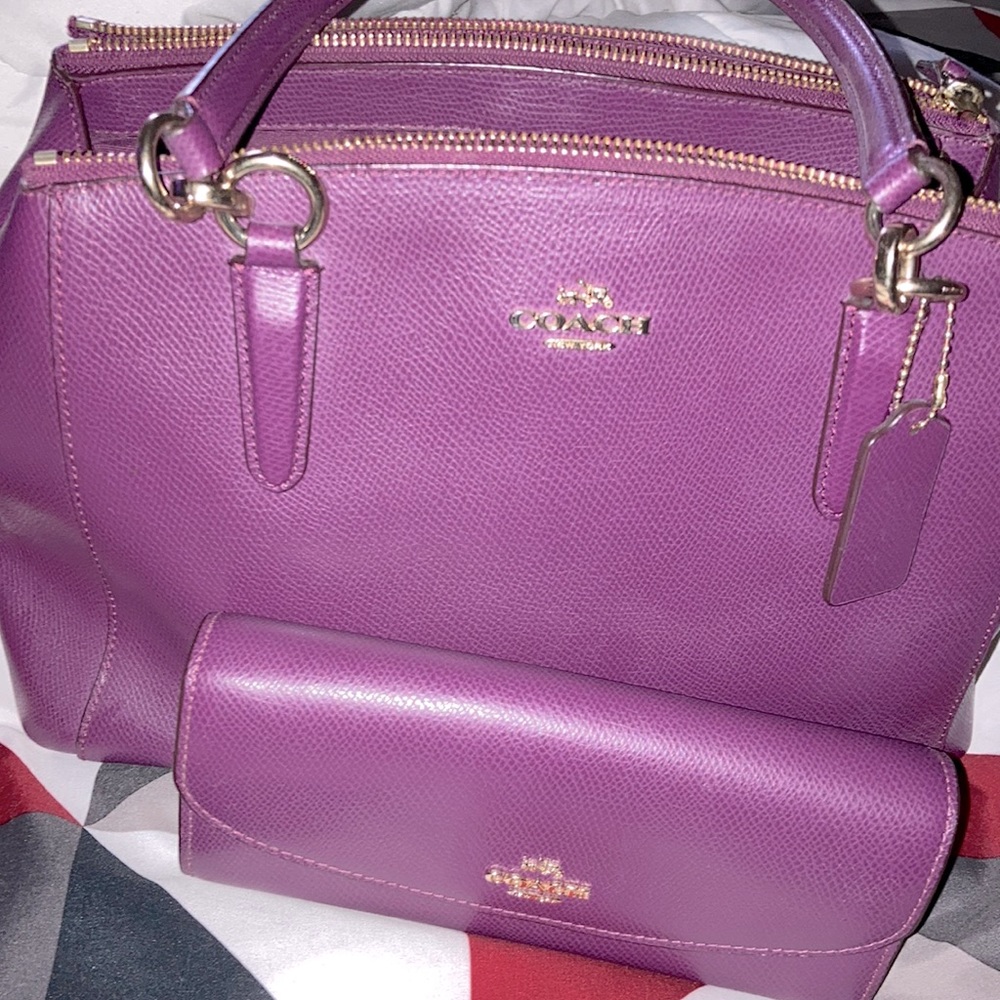 Coach bag with matching wallet